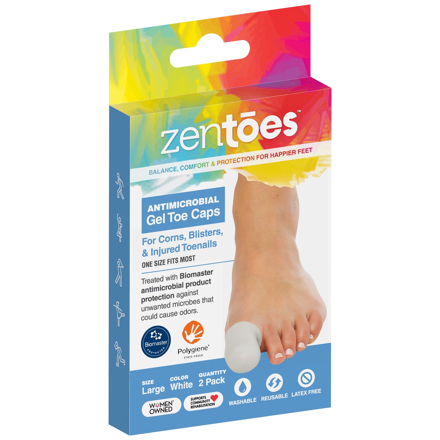 Antimicrobial Gel Toe Caps