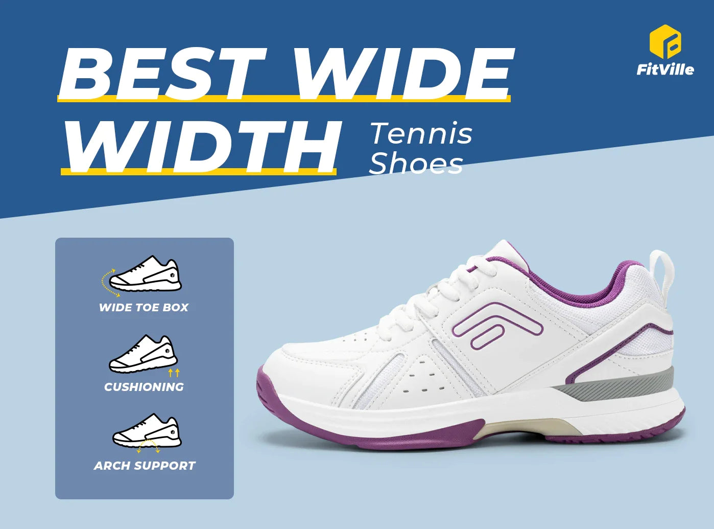 FitVille Women's Amadeus Tennis & Pickleball Court Shoes V5-10