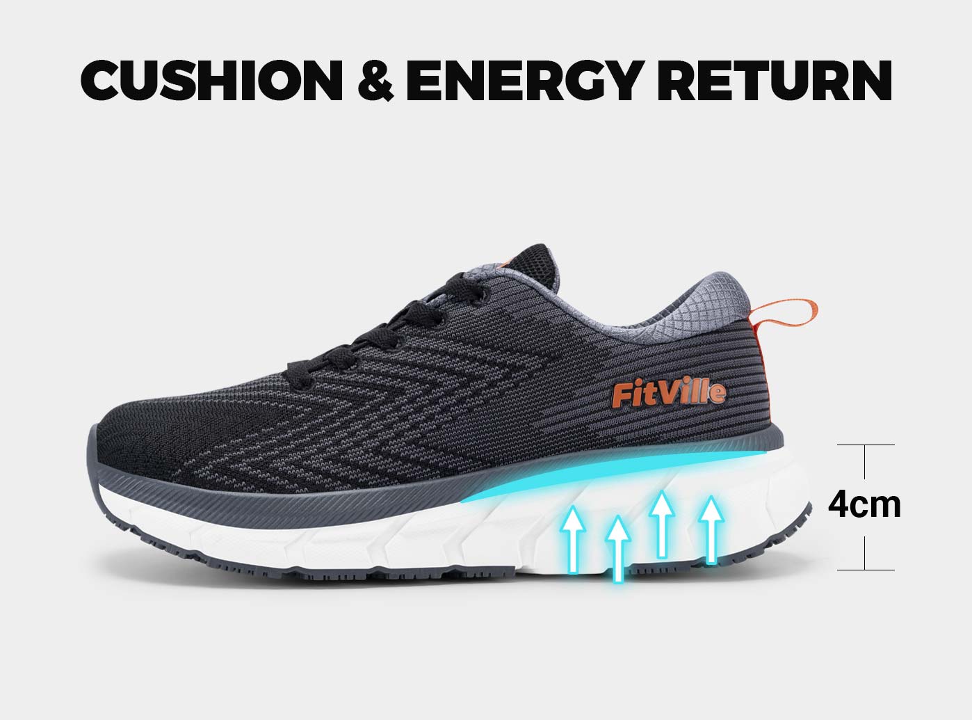 FitVille Men's FlowCore Running Shoes V1-5